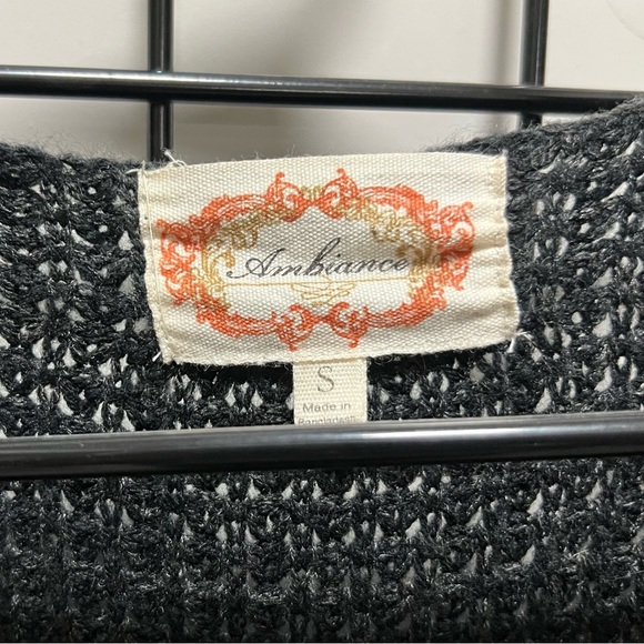 Small Long charcoal duster sweater open knit cardigan - Picture 2 of 2